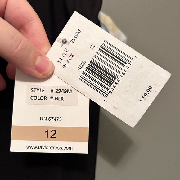 NWT Taylor Sz 12 Black Halter High Slit Maxi Dress! - Picture 10 of 15